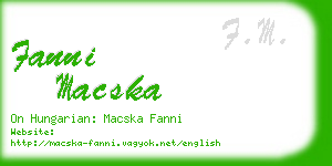 fanni macska business card